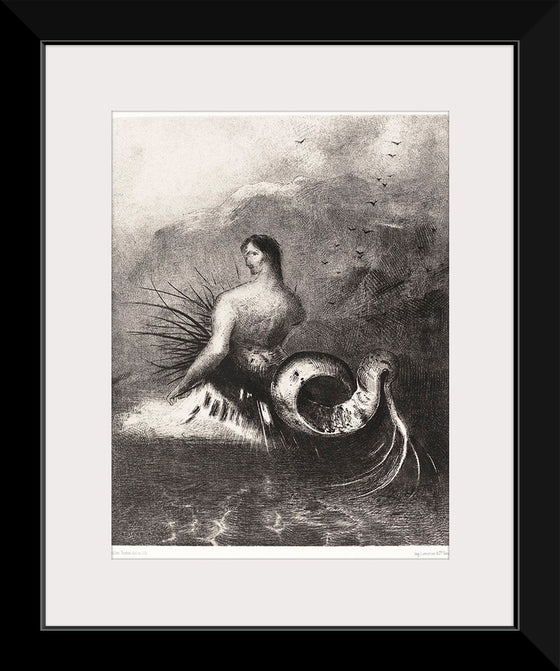 "The Siren Clothed In Barbs, Emerged From the Waves (1883)", Odilon Redon