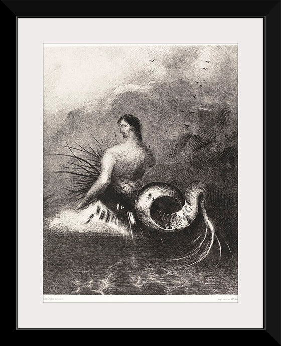 "The Siren Clothed In Barbs, Emerged From the Waves (1883)", Odilon Redon