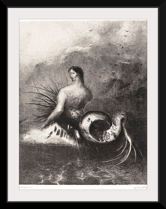 "The Siren Clothed In Barbs, Emerged From the Waves (1883)", Odilon Redon