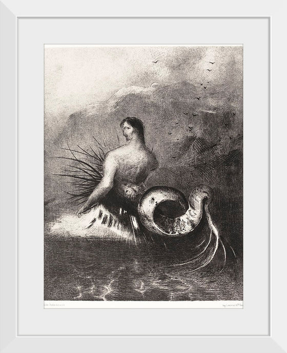 "The Siren Clothed In Barbs, Emerged From the Waves (1883)", Odilon Redon