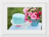 "Blue Cake and Pretty Flowers"