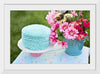 "Blue Cake and Pretty Flowers"