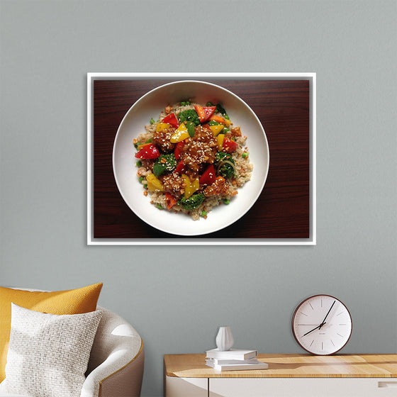 "Stir fried rice with vegetables"