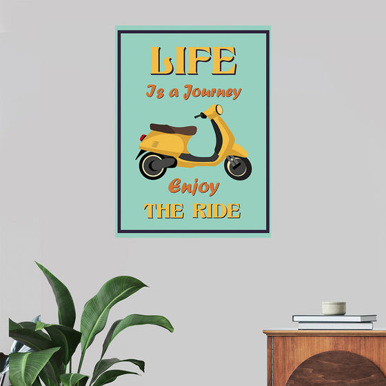 "Vespa Moped Retro Poster"