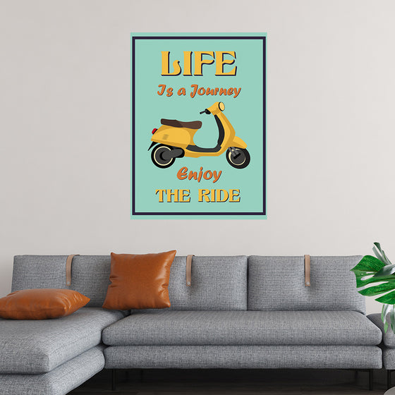 "Vespa Moped Retro Poster"