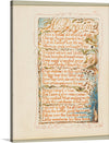 “Songs of Innocence and of Experience - A Dream” by William Blake: Immerse yourself in the ethereal beauty of this timeless masterpiece. Every print captures the intricate details and vibrant colors that bring Blake’s iconic artwork to life. The harmonious blend of text and imagery invites viewers into a world where dreams and reality intertwine, offering a glimpse into Blake’s profound imagination. 