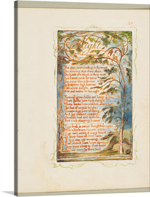  “Songs of Innocence and of Experience - Night” by William Blake: Immerse yourself in the ethereal beauty of this timeless masterpiece. Every print captures the intricate details and vibrant colors that bring Blake’s iconic artwork to life. The intertwining vines, blossoming flowers, and enigmatic text invite viewers into a world where nature and poetry unite.