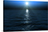 Immerse yourself in the tranquil beauty of this exquisite print, capturing a serene moment where the moon’s silvery glow dances gracefully upon the gentle waves of a vast, peaceful ocean. Every detail, from the moon’s radiant beams to the intricate patterns of light reflecting on the water’s surface, is rendered with stunning clarity. 