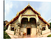  “Wat In Chiang Khan, Loei” is a captivating canvas print that transports viewers to the serene beauty and intricate designs of a renowned temple in Thailand. This exquisite artwork captures the architectural elegance and cultural richness of Wat In Chiang Khan, where every detail is rendered with stunning clarity. 