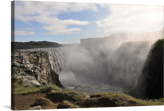 Embrace the raw power of nature with this captivating print of Dettifoss, the second-largest waterfall in Europe. Located in the Jökulsárgljúfur Canyon in northeast Iceland, Dettifoss is a mesmerizing spectacle, plunging with thunderous force over a 44-meter drop into a narrow gorge.