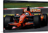 Capture the heart-pounding adrenaline of Formula 1 racing with this electrifying print. The sleek orange race car, a screams across the empty track, its every curve and aerodynamic detail rendered in a stunning photo. The driver, his face a blur of focus behind his visor, stares down the course, his determination palpable.