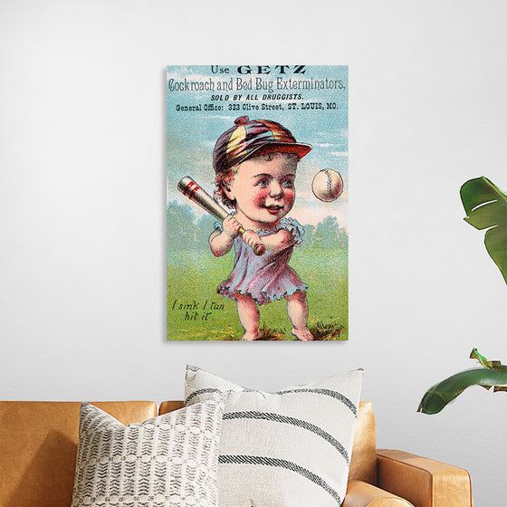 "Vintage Baseball Player Cartoon"