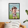 "Vintage Baseball Player Cartoon"