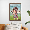 "Vintage Baseball Player Cartoon"