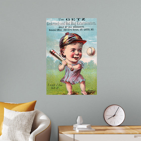 "Vintage Baseball Player Cartoon"