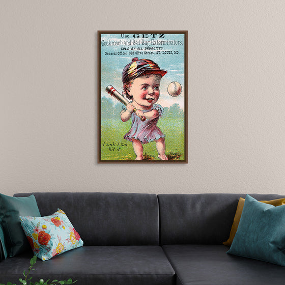 "Vintage Baseball Player Cartoon"