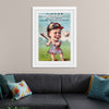 "Vintage Baseball Player Cartoon"