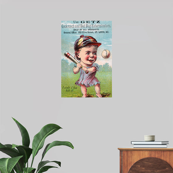 "Vintage Baseball Player Cartoon"