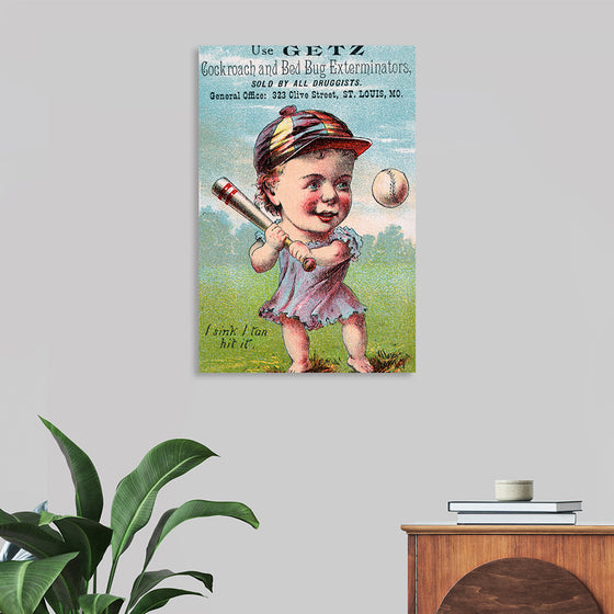 "Vintage Baseball Player Cartoon"