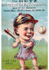 "Vintage Baseball Player Cartoon"