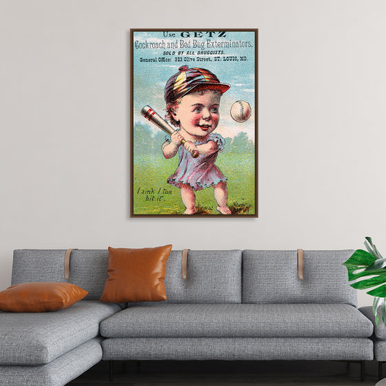 "Vintage Baseball Player Cartoon"