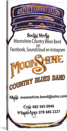  “Moonshine Country Blues Band” is a unique and eye-catching print that would make a great addition to any music lover’s collection. 