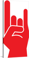 “Red Metal Horns” by Vicente Sledz is a striking piece of artwork that captures the essence of power and rebellion, encapsulated in the iconic gesture of the rock and roll hand sign. The bold red silhouette against a pristine white background creates an arresting visual contrast, making it a statement piece for any space. 