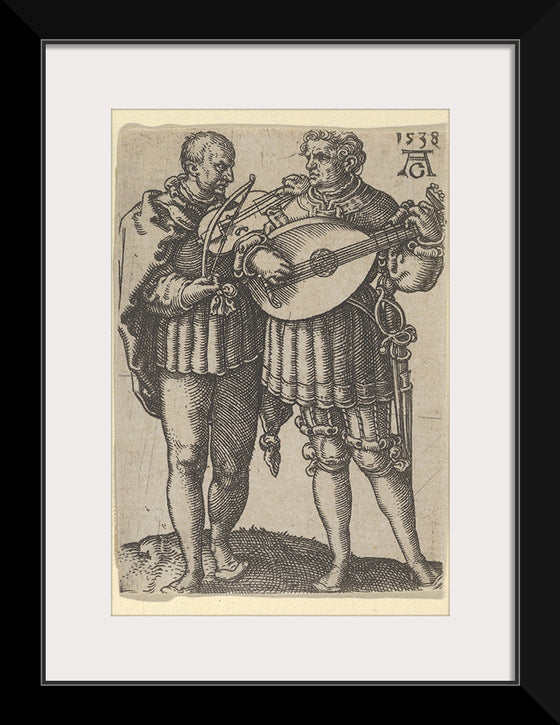 "Two Musicians Playing the Violin and the Lute, from The Small Wedding Dancers", Heinrich Aldegrever