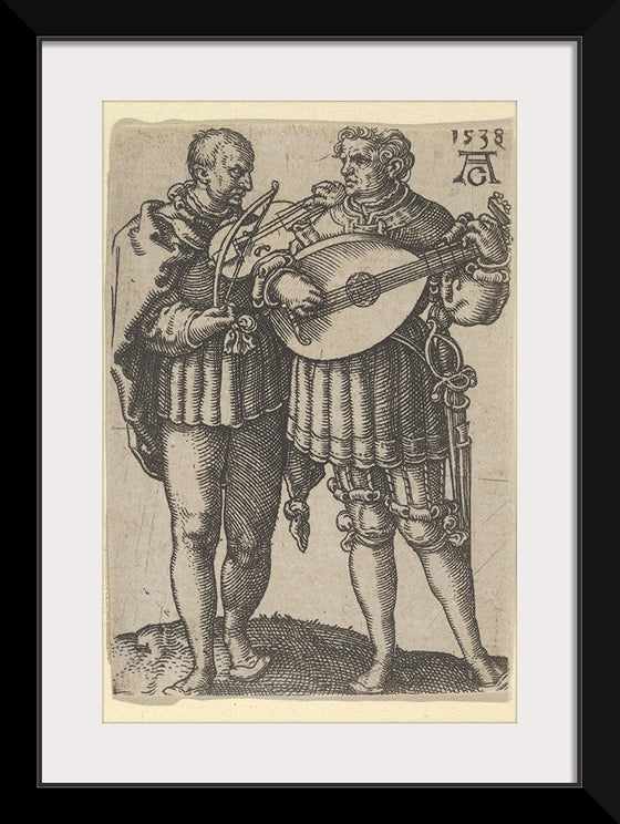 "Two Musicians Playing the Violin and the Lute, from The Small Wedding Dancers", Heinrich Aldegrever