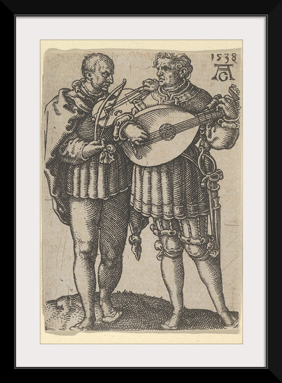 "Two Musicians Playing the Violin and the Lute, from The Small Wedding Dancers", Heinrich Aldegrever