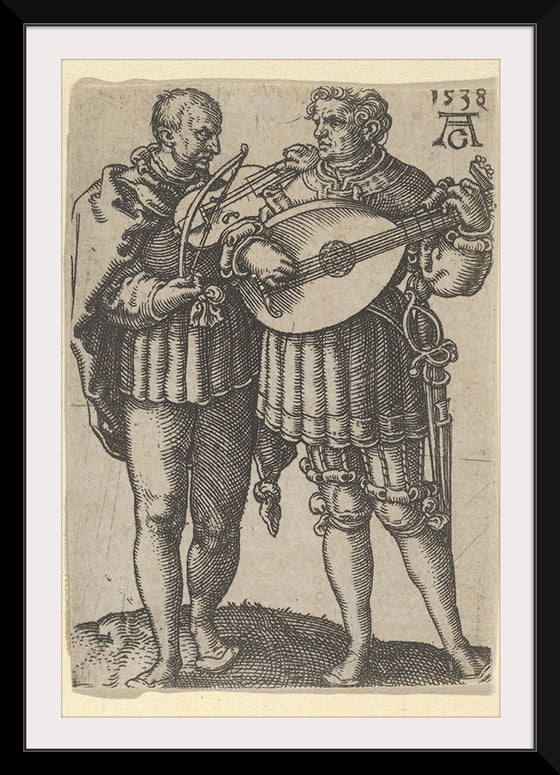 "Two Musicians Playing the Violin and the Lute, from The Small Wedding Dancers", Heinrich Aldegrever