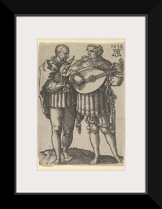 "Two Musicians Playing the Violin and the Lute, from The Small Wedding Dancers", Heinrich Aldegrever