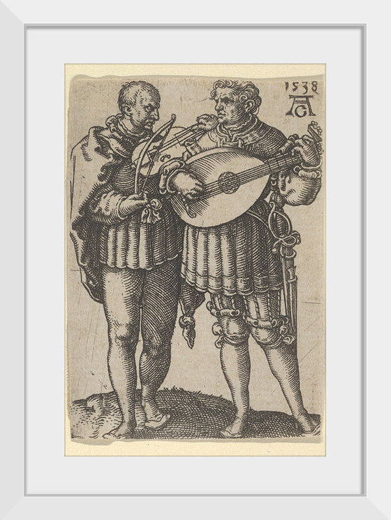 "Two Musicians Playing the Violin and the Lute, from The Small Wedding Dancers", Heinrich Aldegrever