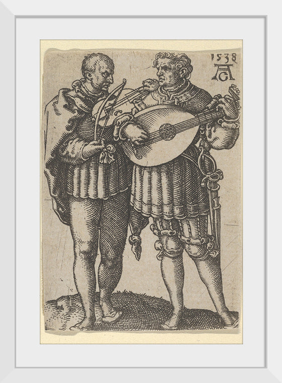 "Two Musicians Playing the Violin and the Lute, from The Small Wedding Dancers", Heinrich Aldegrever