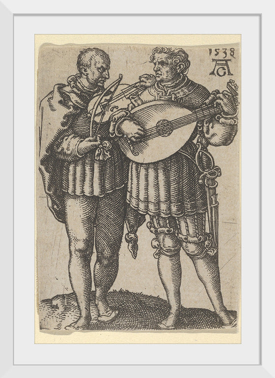 "Two Musicians Playing the Violin and the Lute, from The Small Wedding Dancers", Heinrich Aldegrever