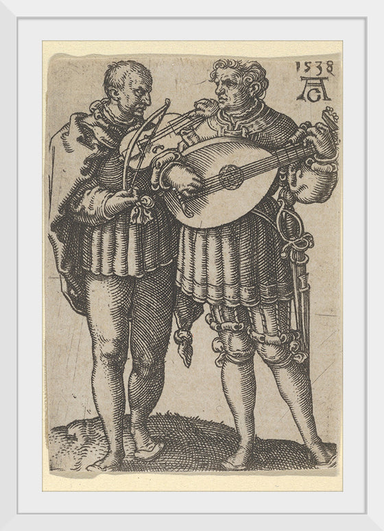 "Two Musicians Playing the Violin and the Lute, from The Small Wedding Dancers", Heinrich Aldegrever