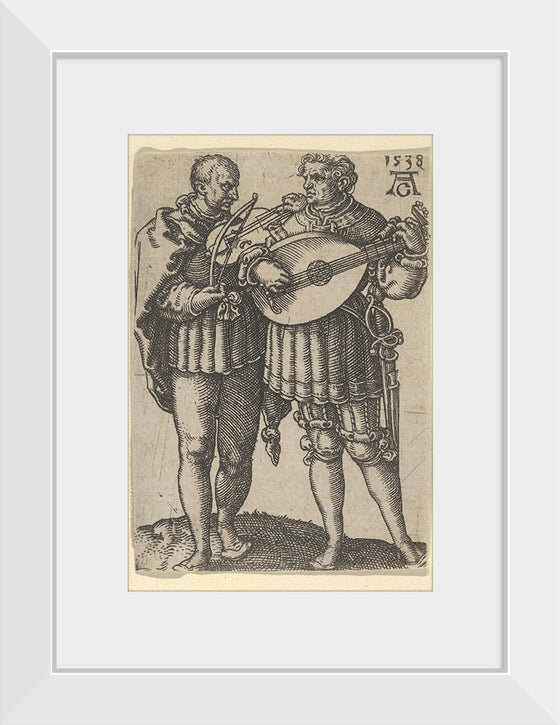 "Two Musicians Playing the Violin and the Lute, from The Small Wedding Dancers", Heinrich Aldegrever