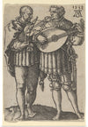 "Two Musicians Playing the Violin and the Lute, from The Small Wedding Dancers", Heinrich Aldegrever