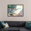 "Vintage Girl Cycling Countryside", Karen Arnold