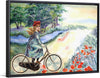 "Vintage Girl Cycling Countryside", Karen Arnold