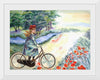 "Vintage Girl Cycling Countryside", Karen Arnold