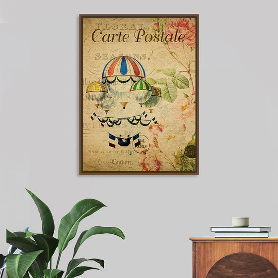 "Hot Air Balloon Vintage Postcard"