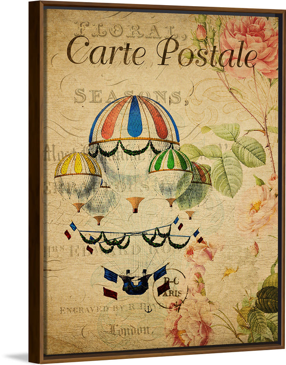 "Hot Air Balloon Vintage Postcard"