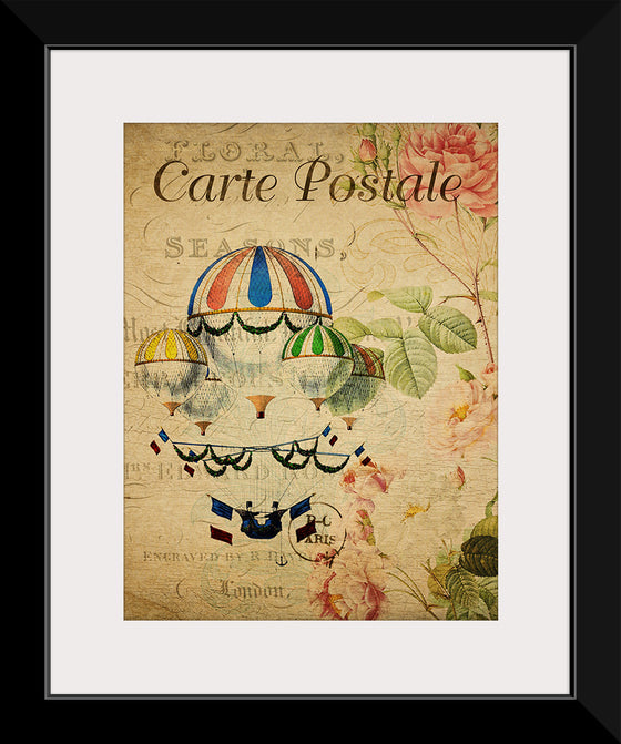 "Hot Air Balloon Vintage Postcard"