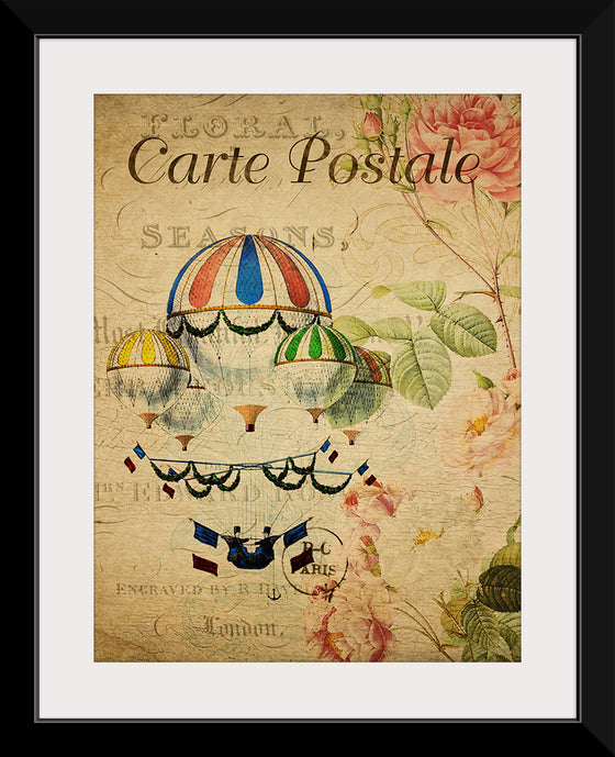 "Hot Air Balloon Vintage Postcard"