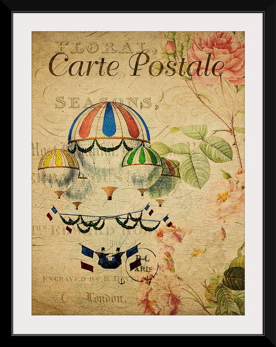 "Hot Air Balloon Vintage Postcard"