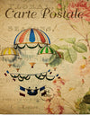 "Hot Air Balloon Vintage Postcard"