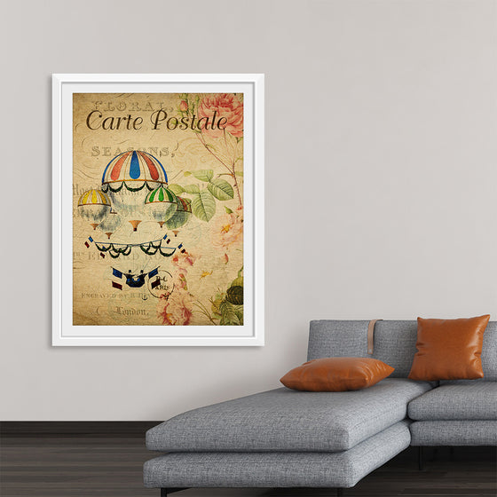 "Hot Air Balloon Vintage Postcard"