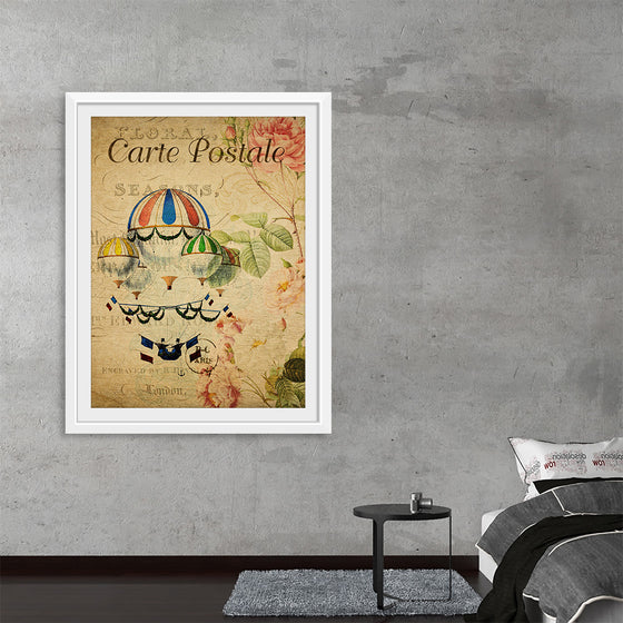 "Hot Air Balloon Vintage Postcard"