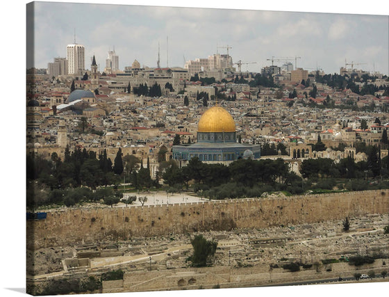 “Temple Mount, Jerusalem, Israel” invites you to immerse yourself in the rich tapestry of history. This captivating print showcases the iconic landmark against a sprawling cityscape, under the watchful gaze of a cloud-kissed sky. 